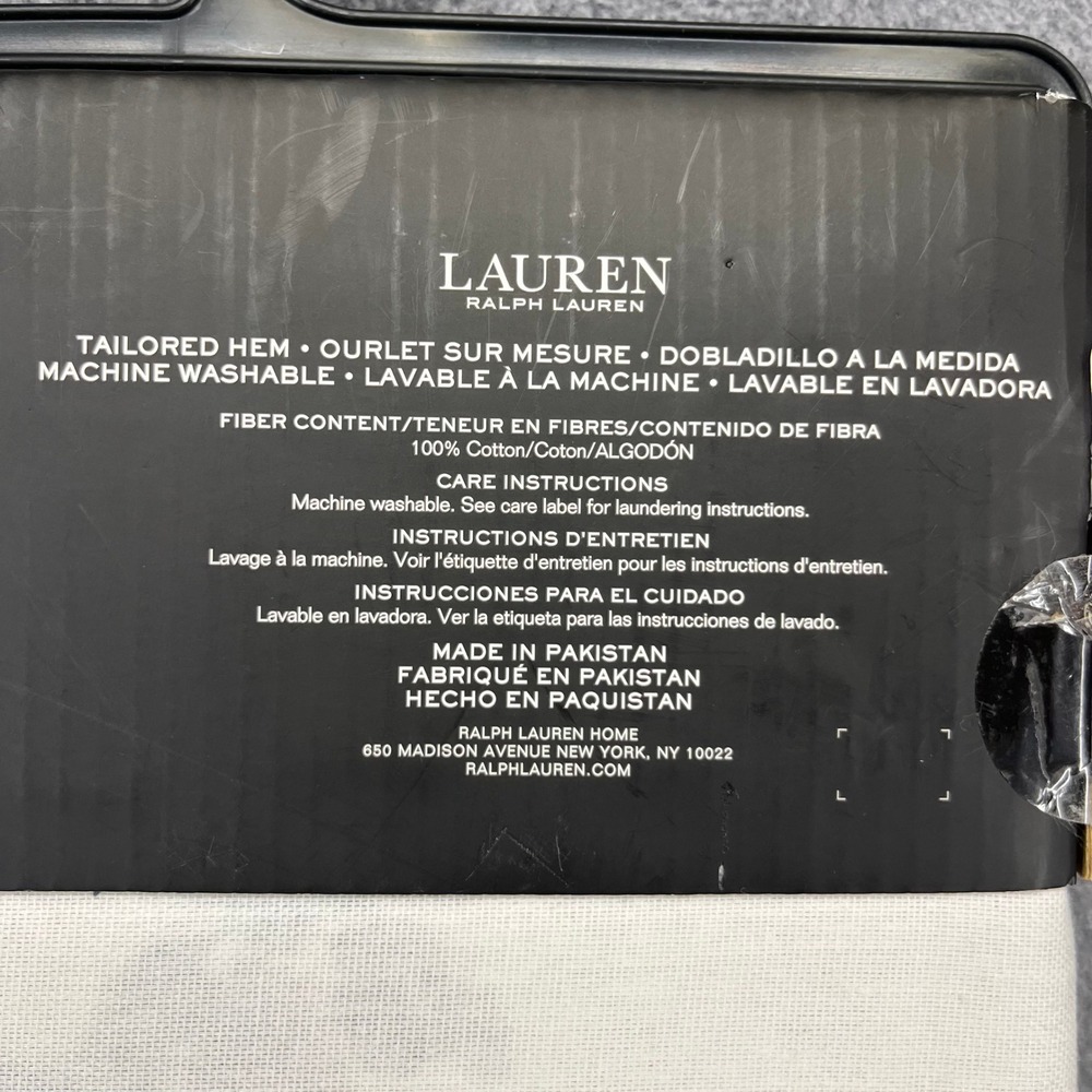 Lauren Ralph Lauren Shower Curtain Blue White Floral Cotton 70x72 Tailored Hem - Picture 6 of 9